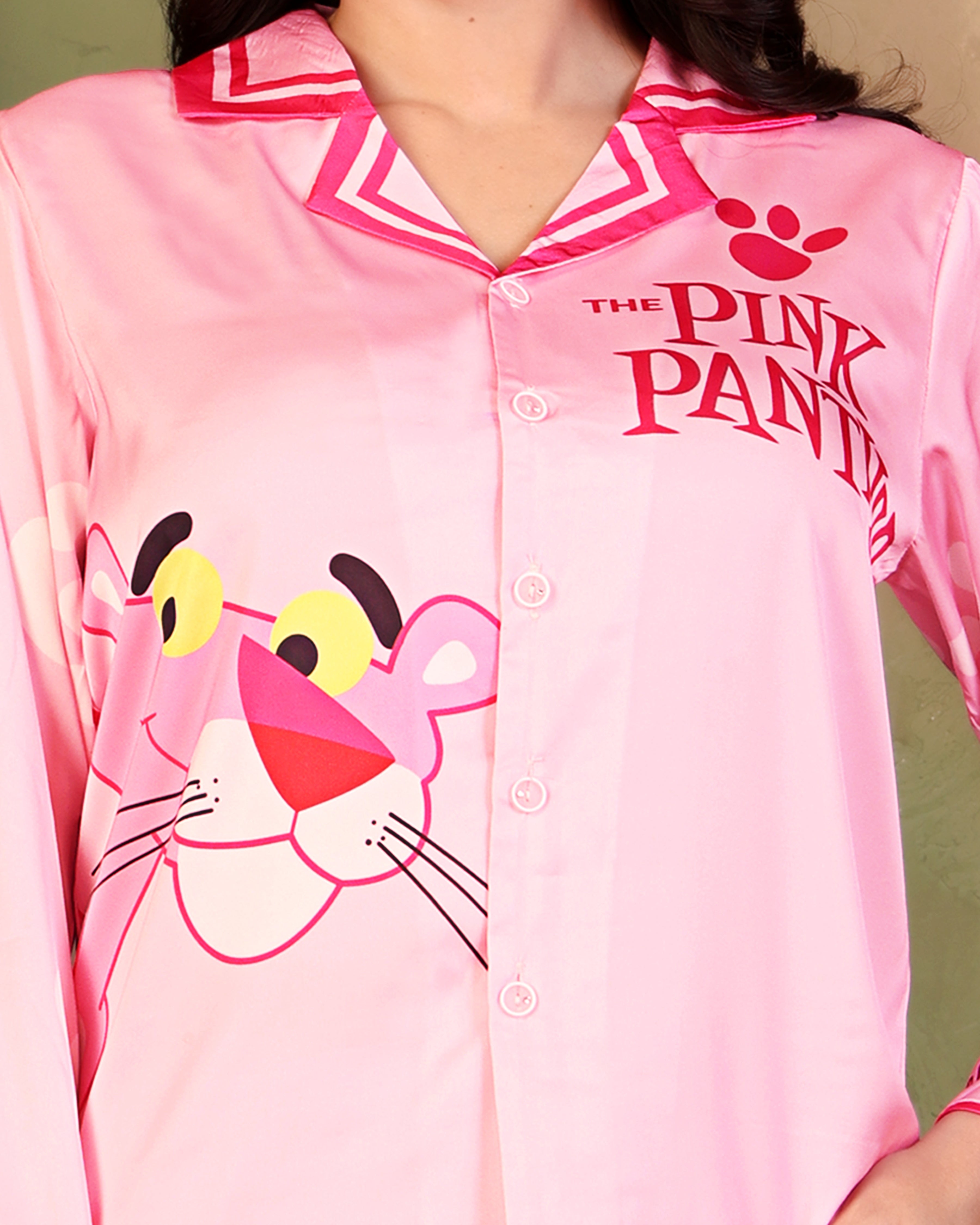 💗 Pink Panther Satin Nightwear Set
