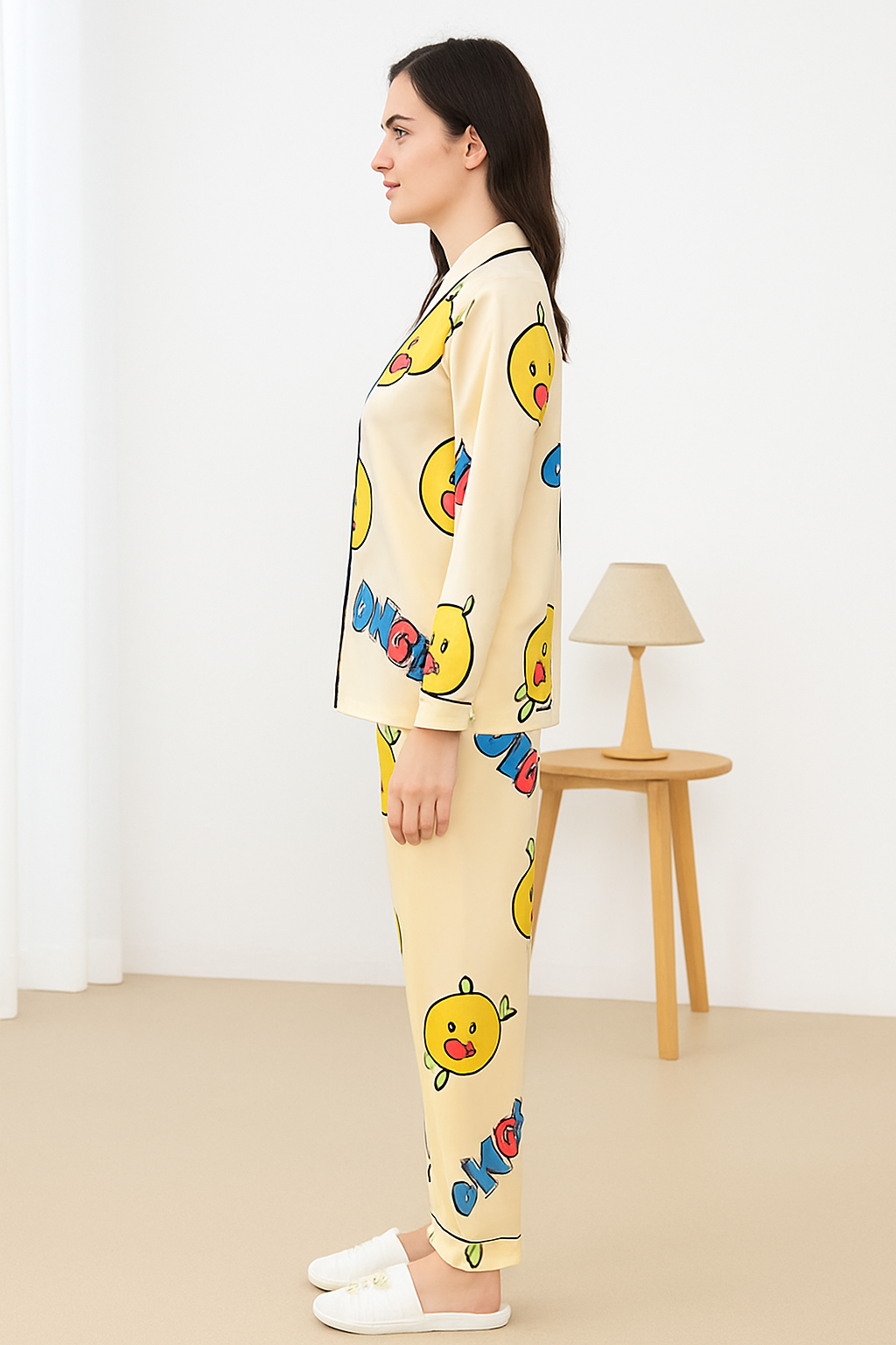 OMG Cartoon Duck Satin Pajama Set – Women’s Loungewear