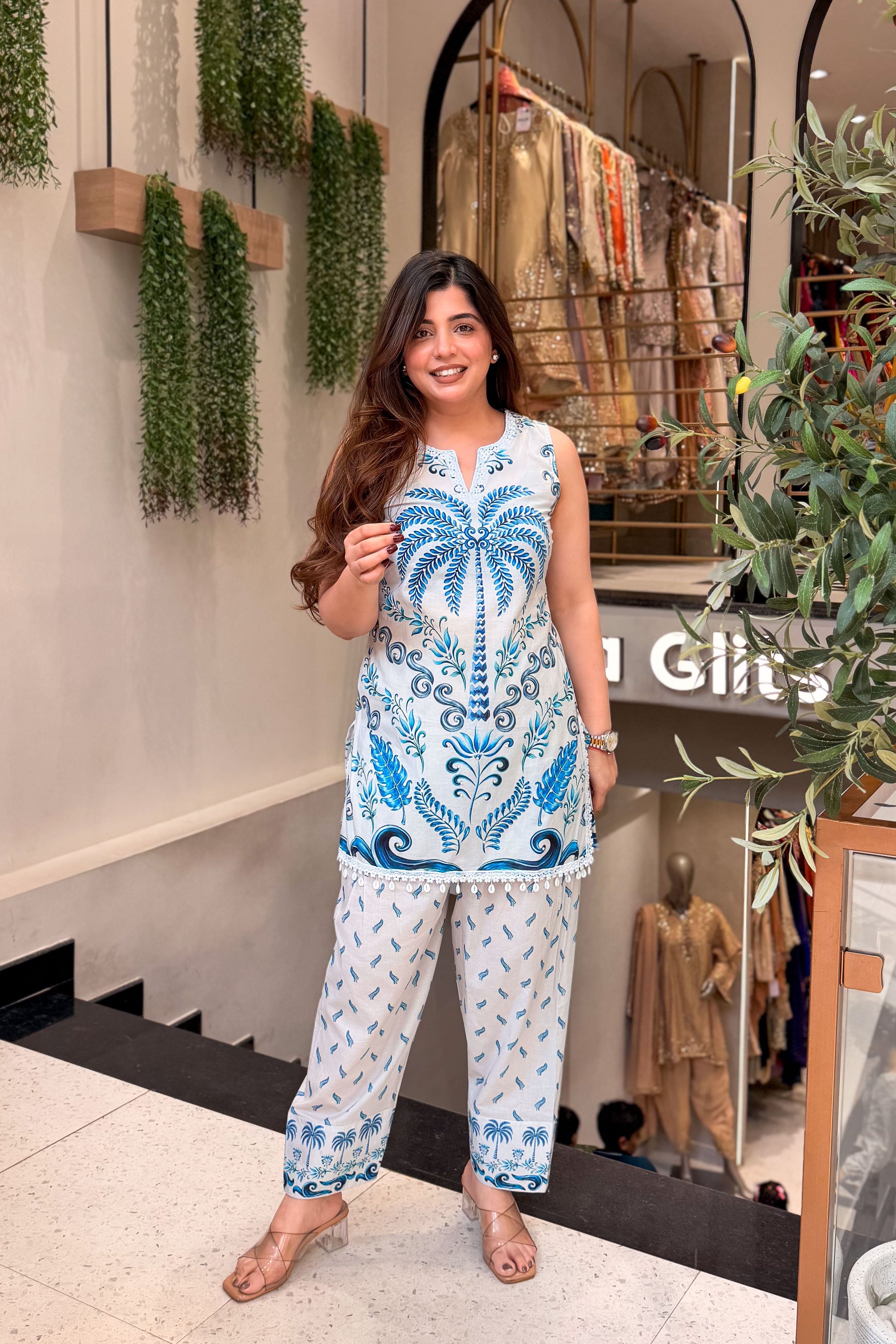 Azure Palm Co-ord Set 🌿🌴