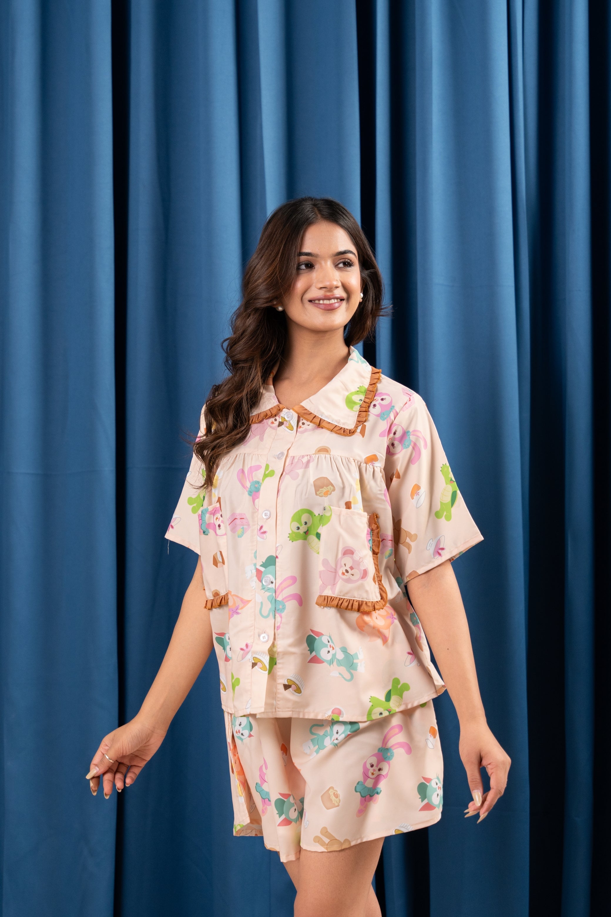 Peach Bloom Nightwear Set