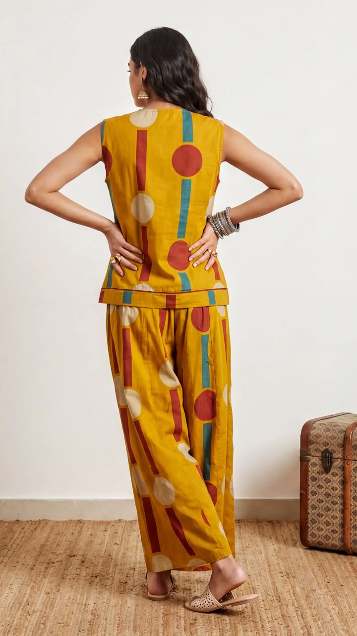 Retro Geometric Mustard Co-Ord Set 🧡🧡🧡
