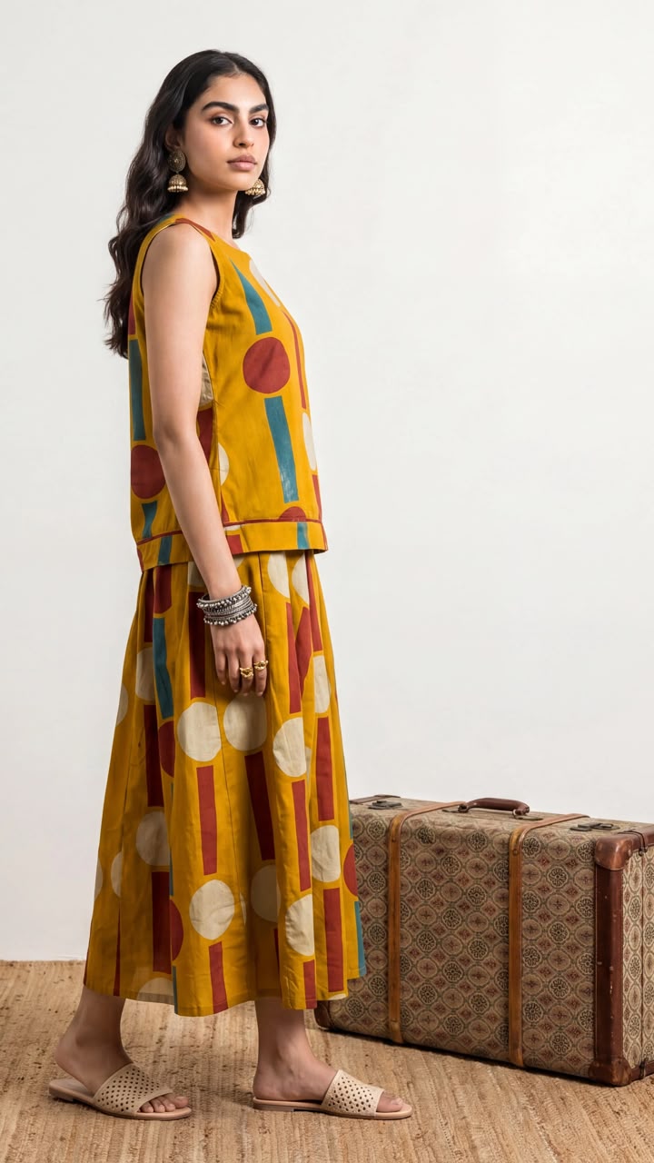 Retro Geometric Mustard Co-Ord Set 🧡🧡🧡
