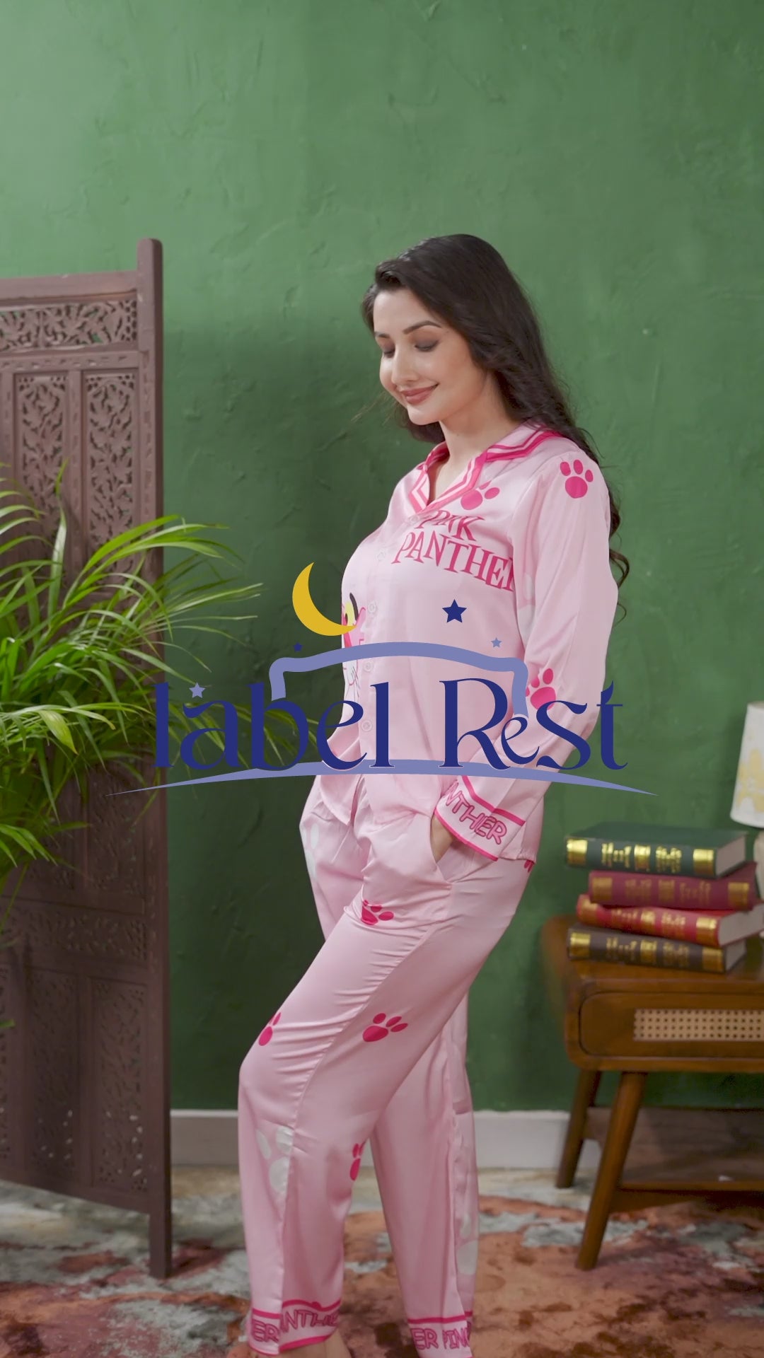 💗 Pink Panther Satin Nightwear Set